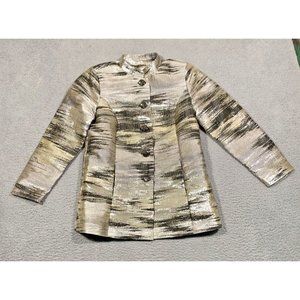 NWOT Vintage Draper's & Damon's‎ Shimmery Silver Jacket Metallic Lined Small S